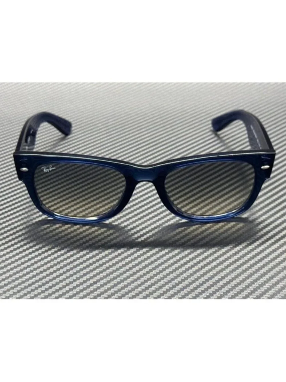 New Ray-Ban Men Transparent Blue Sunglasses 55-21-145